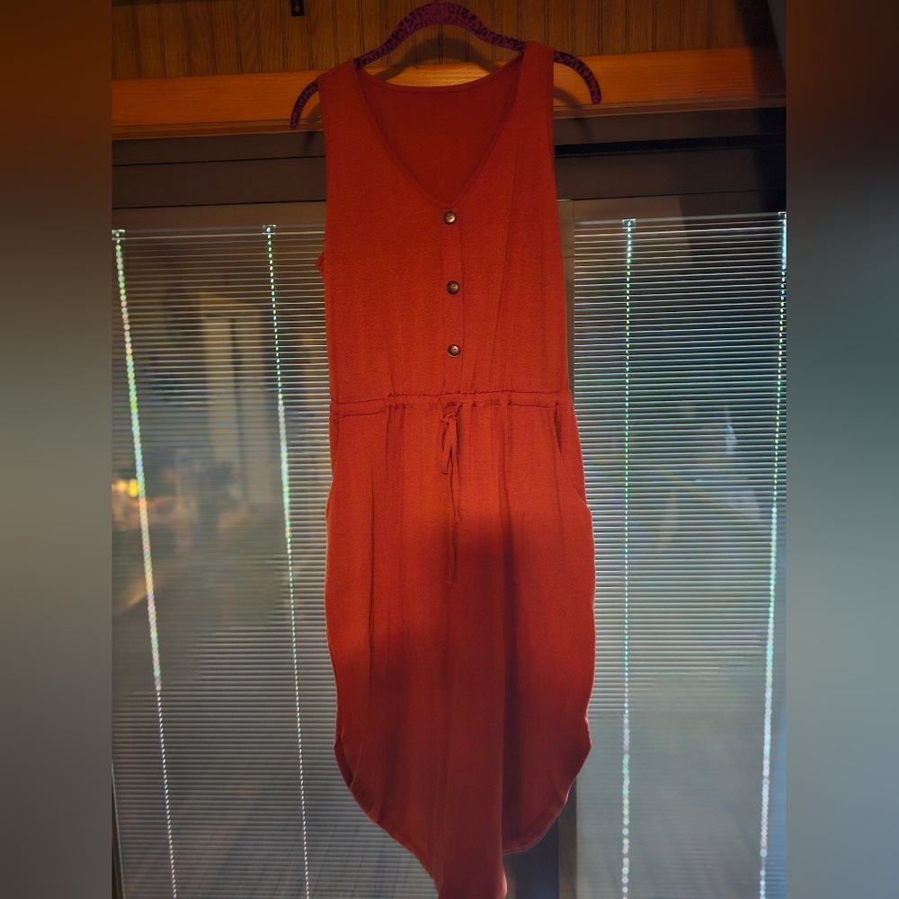 Rust Orange Sleeveless Dress